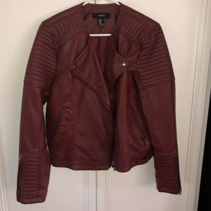 Forever 21 red faux leather jacket